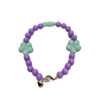 GELANG MANIK MANIK UNGU BUNGA BUNGA