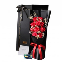 Hadiah bunga bouquet buket bunga sabun import lampu valentine box Merah