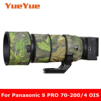 For Panasonic LUMIX S PRO 70-200mm F4 OIS Waterproof Lens Camouflage Coat Rain Cover Lens Protective Case Nylon Guns Cloth