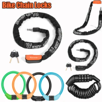 Mountain Bike Chain Lock with Keys Portable Chian Lock Anti-Theft Safety Bicycle Lock High-Security for Electric Bike Scooter