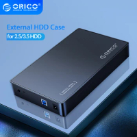 ORICO External Hard Drive 3.5 Inch Enclosure SATA To USB 3.0 HDD Case with 12V/2A Power Adapter Support 16TB UASP Tool Free 2.5