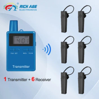RC2468 Wireless Tour Guide System 1 Transmitter Plus 6 Receivers with Microphone For Touring Riding Church Teaching Conferences