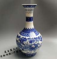 古玩陶瓷器收藏青花童子嬰戲圖大花瓶插花瓶家居擺件擺設工藝禮品