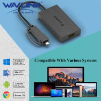 Wavlink USB 3.0/USB C to HDMI DVI Display Adapter Thunderbolt 3 Compatible External Monitor Laptop Graphics Streaming Converter