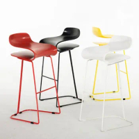 Scandinavian Creative Backrest High Stool Household Iron High Stool Modern Bar Stool Simple Bar Stool Cafe Bar Chair