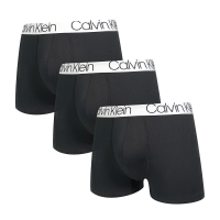 Calvin Klein 凱文克萊 三入組 Microfiber莫代爾 絲質舒適透氣 四角褲/平口褲/CK內褲(黑色三件組)