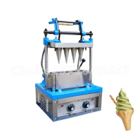 Commercial Ice Cream Cone Machine Electric Ice Cream Wafer Cone Making Machine 4 Heads Egg Roll Waffle Cones Bowls Maker