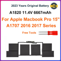 New A1820 Laptop Battery For APPLE MACBOOK PRO 15" A1707 2016 2017 Year 11.4V 6667mAh
