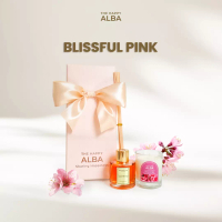The Happy Alba The Happy Alba - Blissful Gift Set (PINK) - Reed Diffuser &amp; Scented Candle Hampers Kado