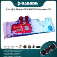 Barrow GPU Cooler For Colorful iGame RTX 3070 Advanced Ultra OC Video Card Water Block, VGA Liquid Cooler BS-COIA3070-PA