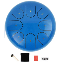 Tongue Drum 6 Inch 8 Tune Steel Tongue Drum Set With Drumstick Finger Cots Drum Bag Drumstick Stand Instruments Accessories
