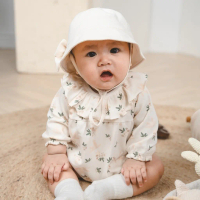 BU Baby (1M-12M) Bộ đồ liền thân dài tay cài sau cổ bèo Mimo - BCT211002 | Quần áo BU Baby chính hãn