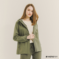 Hang Ten-女裝-恆溫多功能-REGULAR FIT貼合針織防風外套-綠
