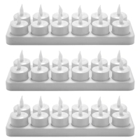 Rechargeable LED Electric Candles, Flameless Flickering Tea Lights, Decorations For Christmas,Set Of 36,White US Plug