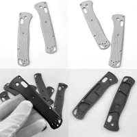 1 Pair Aluminium Folding Knife Handle Grip Patches Non-Slip Blank Scales for Benchmade Bugout 535 DIY Make Repair Accessories Pa