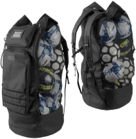 Heavy Duty XL Soccer Mesh Equipment Ball Bag w/Adjustable Backpack Shoulder Strap Design for Coach. 