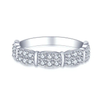 【BRILLMOND JEWELRY】60分 天然鑽石 PT950鉑金 花式雙排鑽戒(天然鑽石總重60分)
