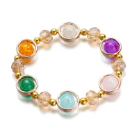 New 7 Chakra Beads Bracelet Colorful Glass Crystal Beaded Bracelet Yoga Reiki Healing Balance Bracelets Women Meditation Gift