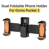 For DJI Osmo Pocket 3 Sports Camera Dual Seat Foldable Phone Live Broadcast Holder Cold Shoe Port Extension Bracket Accessories