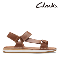 Clarks 女款Craft Sun Sport工藝縫線魔鬼氈設計真皮涼鞋(CLF70449S)