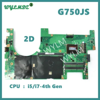 G750JS 2D i5/i7-4th Gen CPU Laptop Motherboard For ASUS G750JS G750JM G750JH G750JZ Mainboard Support GTX870M-V3G Graphics Card