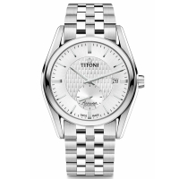 【TITONI 梅花錶】空中霸王系列 AIRMASTER 時尚機械腕錶/白面錶盤40mm(83709 S-500)