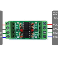 Modul Pengasingan Port Bersiri, Dua hala UART Komunikasi Protokol, Cip Optocoupler Dwi 6N137, Sesuai
