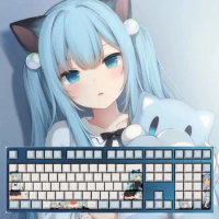 Shizuku Anime Cute Keycaps Custom Sublimation Green Theme 108 Keys Pbt Material Keyboard Cherry Anime Accessories Key Cap