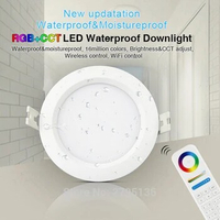 6W RGB+CCT Waterproof led downlights IP54 110V 220v Moistureproof smart Led light recessed led ceiling for living room bathroom