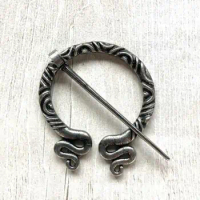 Shawl pin/ brooch Viking penannular cloak pin Pewter