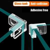 4pcs/set Silicone Transparent Anti-collision Fish Tank Corner Protector Adhesive Free Protective Cover Aquarium Accessories