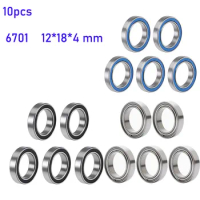 10/100Pc 6701RS 12x18x4 mm ABEC-5 Hobby Electric RC Car Truck 6701 ZZ RS 2RS Ball 6701-2RS Blue Sealed Deep Groove Ball Bearings