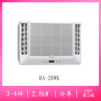 【HITACHI 日立】3-4坪定頻雙吹式冷專窗型冷氣(RA-28WK)