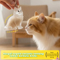 Liontin peringatan transparan untuk hewan peliharaan anak anjing tas jimat kucing gantungan kunci