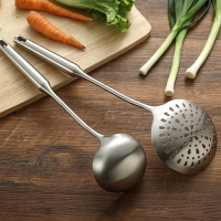 廚房大湯勺漏勺套裝家用304不銹鋼笊籬濾勺一體成型勺子