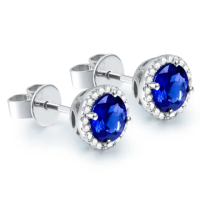 【禾美珠寶】天然皇家藍藍寶石耳環YS286(18K金)