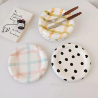 Piring Keramik Motif Unik / Korean Aestethic Plate / Piring Keramik Corak Estetik / Piring Estetik G