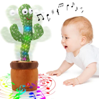 Lovely Dancing Cactus Talking Toy USB Charging Sound Record Repeat Doll Kawaii Cactus Kids Education Toys Gift Birthday Present