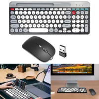 2.4Ghz BT 2 Mode Multi-Device Keyboard Mouse BT Keyboard and Mouse Wireless Multi-Device Keyboard Mouse for Mac/iOS/Android/Win7