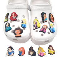 1pcs Disney Princess Frozen Crocs Shoes Charms Cartoon DIY Sandals Accessories for Crocs Clogs Decorate Women Girls Kids Gifts
