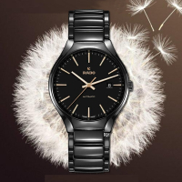 RADO 雷達表 官方授權R01 True真我系列機械腕錶 黑陶瓷金標男款40㎜ (R27056162)