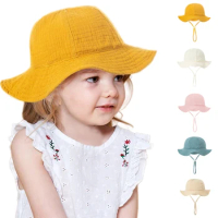 New Summer Panama Baby Girls Hats Solid Boys Fisherman Hat Baby Sun Hat Outdoor UV Cotton Bucket Hat Toddler Kids Panama Sun Cap
