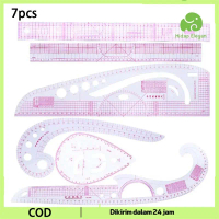 7 Pcs Penggaris Jahit Multi Function Sewing Rulers Lengkap Clear Measuring Pakaian Baju Quilting Pat