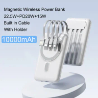 10000mAh Mini Power Bank Fast Charging Magnetic Wireless Powerbank for iPhone 13 14 15 Portable External Battery Pack Powerbank