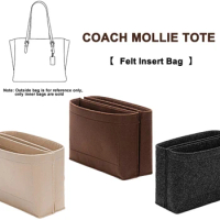 EverToner Felt Insert Bag For COACH MOLLIE TOTE Organizer Makeup Handbag Organizer Travel Inner Purse Portable Cosmetic Bags