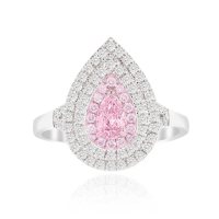 【AURORA 歐羅拉】GIA 50分 水滴形 梨形 天然粉紅鑽石 PT950 鉑金鑽戒 女戒 婚戒 粉紅佳人