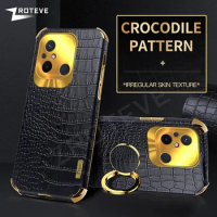 For Redmi 12C Case Zroteve Crocodile Leather Ring Holder Soft Cover For Xiaomi Redmi 12C 13C Xiomi Redmi12C Redmi13C Phone Cases