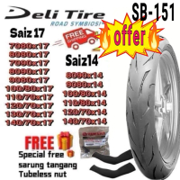 Free Deli Swallow Slash tayar Saiz 17 & tayar scooter SB151 7090-17/8080-17/8090-17/9080-17/10080