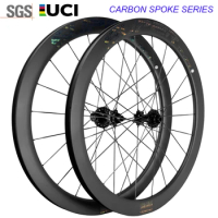 SUPERTEAM Carbon Disc Brake Wheelset Clincher Tubeless Road Racing Disc Brake Full Carbon Fiber Spoke Wheels