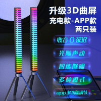 氛圍燈 拾音燈 節奏燈 RGB氛圍燈拾音電競房間裝飾電腦桌面聲控車載音樂音響音量節奏燈『xy14355』
